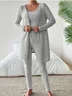 Women Plain Matching Outfit Daily Long Sleeve Casual Spring/Fall Multi-Piece Set Matching Set