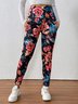 Women Floral Casual Winter Long Leggings