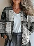 Women Paisley Long Sleeve Comfy Vintage Printing Cardigan