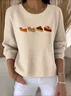 Women Cotton Geometric Long Sleeve Comfy Vintage Sweater