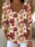 Women Cotton Floral Long Sleeve Comfy Casual Sweater