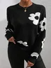 Women Floral Long Sleeve Comfy Casual Printing Sweater