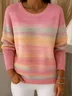 Women Cotton Ombre Long Sleeve Comfy Vintage Sweater
