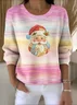 Women Cotton Ombre Long Sleeve Comfy Vintage Sweater