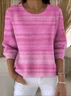 Women Cotton Ombre Long Sleeve Comfy Vintage Sweater