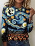 Vintage Halloween Crew Neck Long Sleeve T-shirt