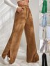 Women Plain Long Elastic Waist Pants Casual Spring/Fall Trousers