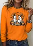 Vintage Halloween Crew Neck Long Sleeve T-shirt