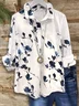 Shirt Collar Regular Sleeve Long Sleeve Floral Buckle Regular Loose Button Up Shirt Shirt For Women