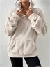 Vintage Mock Neck Plain Sweatshirt Split Joint