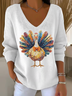 Vintage V Neck Turkey Hoodie