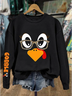Casual Crew Neck Turkey Sweatshirt Printing