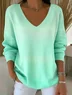 Women Cotton Ombre Long Sleeve Comfy Casual Sweater