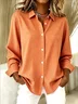 V Neck Long Sleeve Geometric Regular Micro-Elasticity Regular Fit Shirt For Women