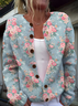 Women Floral Long Sleeve Comfy Vintage Printing Cardigan