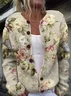 Women Floral Long Sleeve Comfy Vintage Printing Cardigan