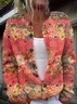 Women Floral Long Sleeve Comfy Vintage Printing Cardigan