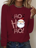 Casual Santa Claus Crew Neck Long Sleeve T-shirt