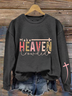 Casual Crew Neck Text Letters Sweatshirt