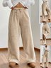 Women Plain Long Elastic Waist Pants Casual Spring/Fall Trousers