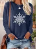 Casual Christmas Crew Neck Long Sleeve T-shirt