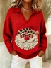 Women Santa Claus Long Sleeve Comfy Vintage Sweater