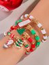 Christmas Polymer Clay Bracelet Christmas Colorful Santa Claus Snowflake Snowman Bracelet Christmas Bracelet Set