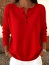 Women Cotton Plain Long Sleeve Comfy Casual Sweater