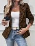 Women Spring/Fall Outerwear Vintage Printing Floral Long Sleeve Shawl Collar Jacket