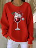 Casual Crew Neck Christmas Sweatshirt