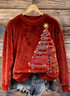 Casual Crew Neck Christmas Sweatshirt