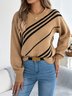 Women Cotton Geometric Long Sleeve Comfy Casual Sweater