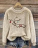 Casual Crew Neck Animal Sweatshirt