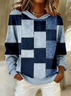 Casual Hoodie Abstract Plaid Hoodie Printing