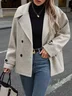 Women Spring/Fall Outerwear Casual Plain Long Sleeve Shawl Collar Jacket