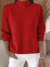 Women Plain Long Sleeve Comfy Casual Sweater