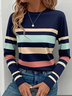 Casual Striped Crew Neck Long Sleeve T-shirt
