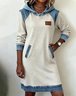 Women Multicolor Block All Season Dress Hoodie Long Sleeve H-Line Dress