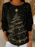 Women Christmas Long Sleeve Comfy Casual Printing Sweater