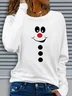 Casual Christmas Snowman Crew Neck Long Sleeve T-shirt