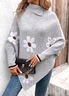 Women Cotton Floral Long Sleeve Comfy Casual Sweater