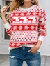 Women Snowflake Long Sleeve Comfy Casual Printing Sweater