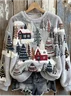 Casual Crew Neck Christmas Sweatshirt