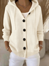 Women Plain Sleeveless Comfy Vintage Cardigan