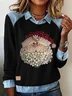 Vintage Shawl Collar Santa Claus Sweatshirt