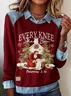 Casual Shawl Collar Christmas Sweatshirt