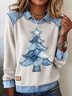 Vintage Shawl Collar Christmas Sweatshirt