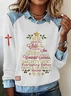Casual Shawl Collar Christmas Sweatshirt