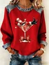 Vintage Crew Neck Santa Claus Sweatshirt Printing