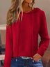 Women Plain Long Sleeve Comfy Casual Split Joint Sweater